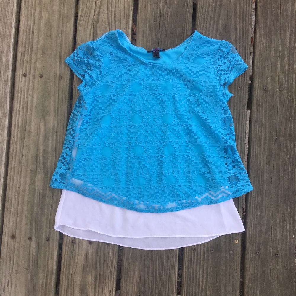 Girls blue blouse top